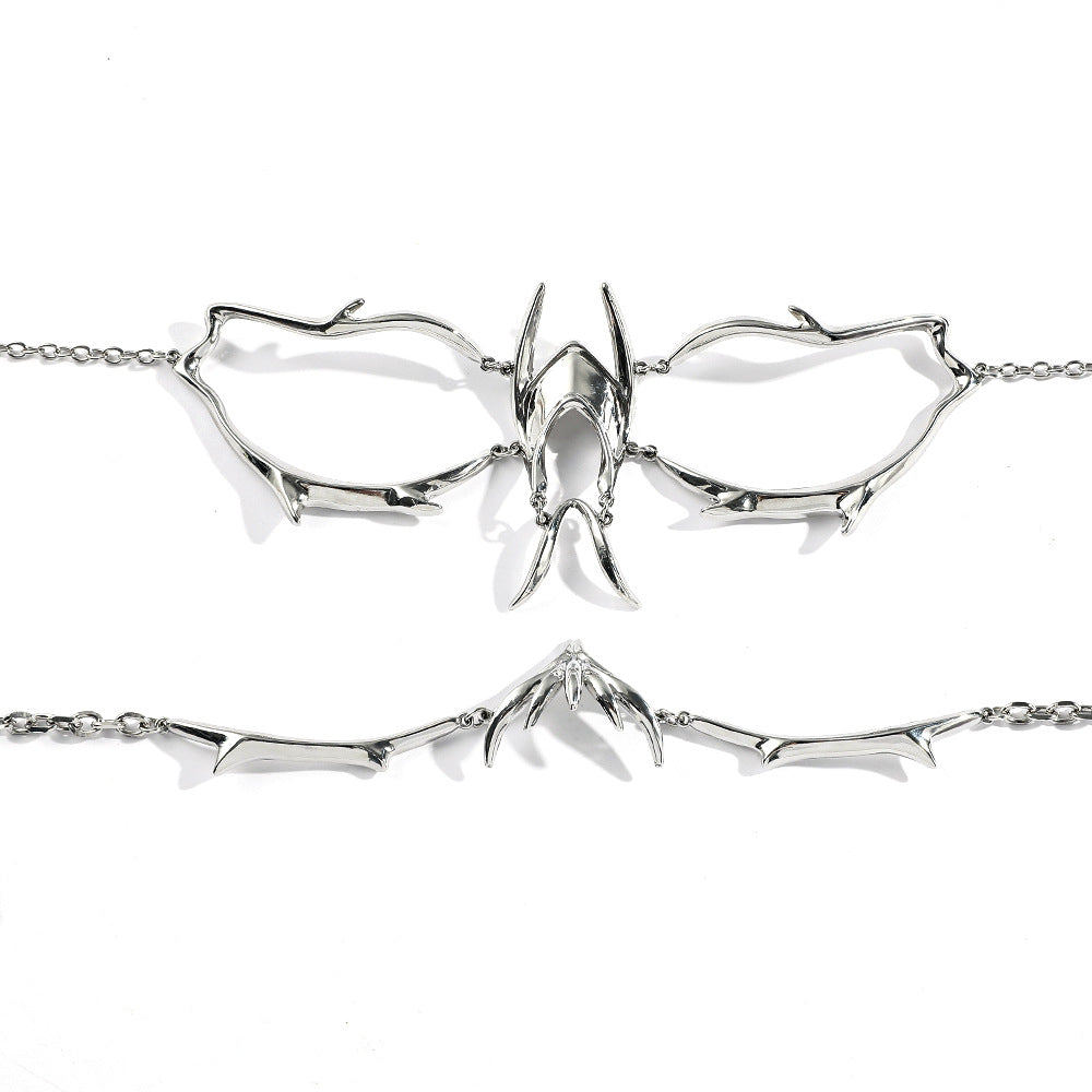 Streamline Metal Face & Nose Jewelry Set – Silver Body Decoration - product photo 8 of 8