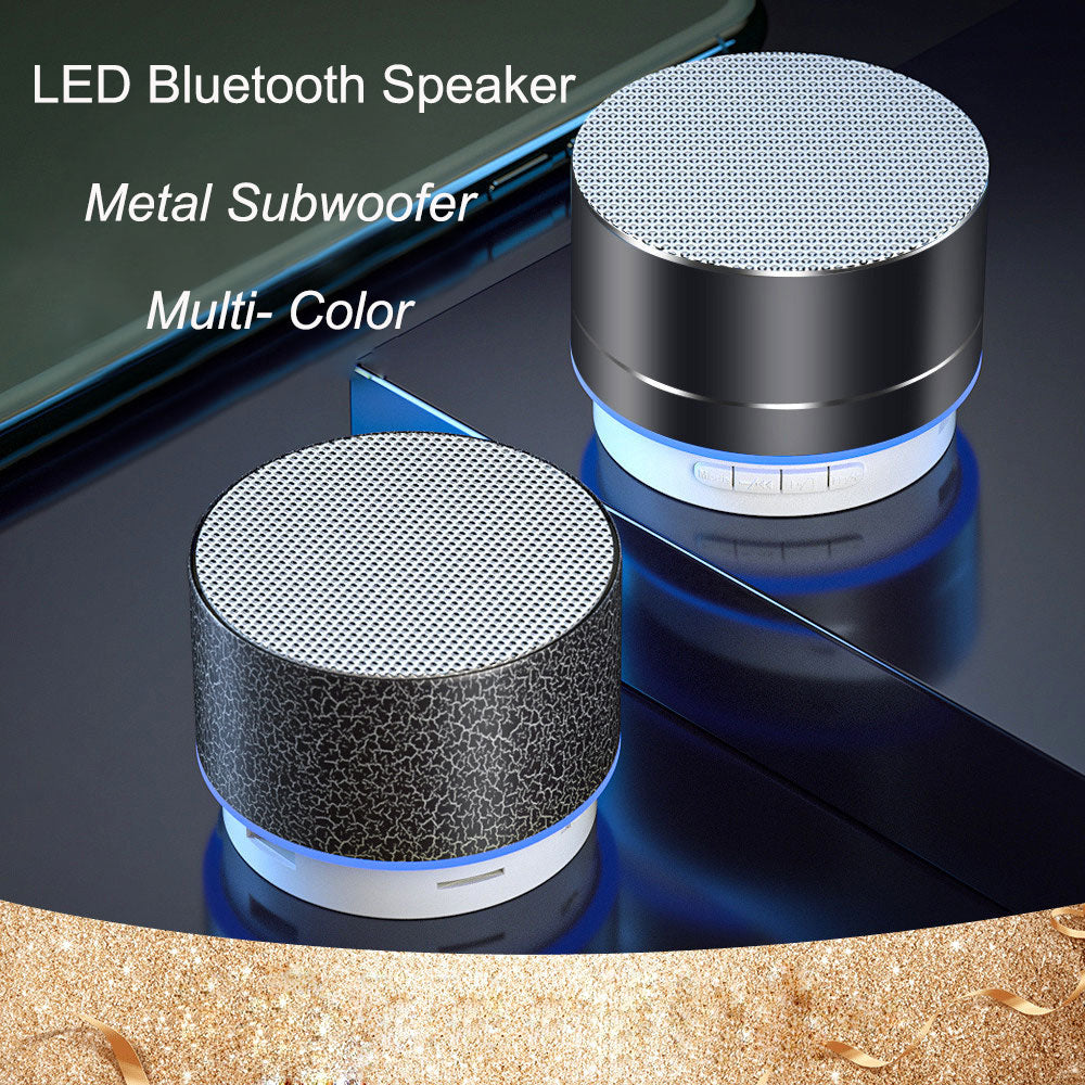 Mini portable Bluetooth speaker with LED lighting