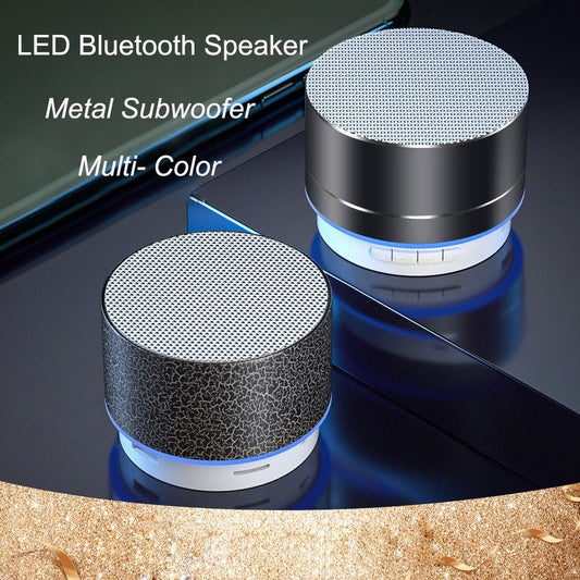 Mini portable Bluetooth speaker with LED lighting