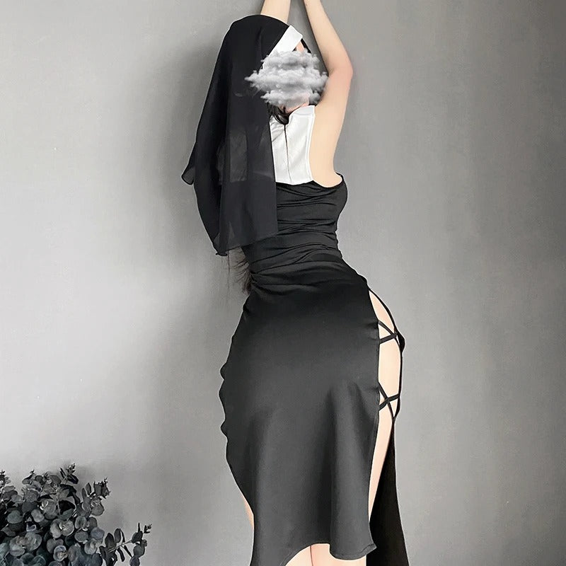 Nun costume roleplay set - fabric detail