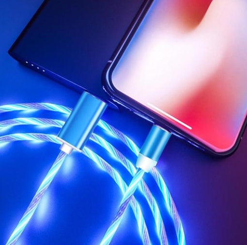 Magnetic LED Flowing Light Charging Cable – iPhone, Android & USB-C - product photo 7 of 16