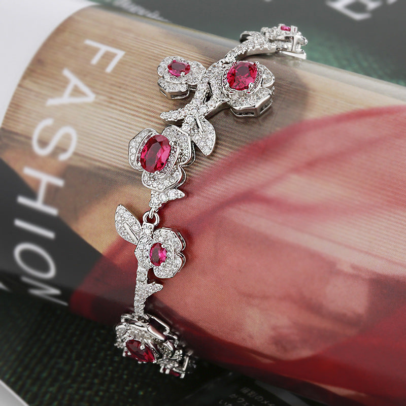 Bracelet hollow floral design close-up