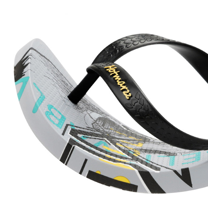 Men's Graffiti Print Non-Slip Beach Flip Flops - product photo 3