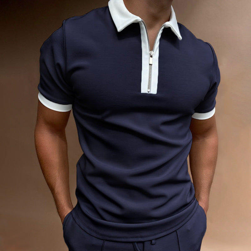 Men's Solid Polo Shirt – Breathable Short-Sleeve Summer Shirt - product photo 6 of 8