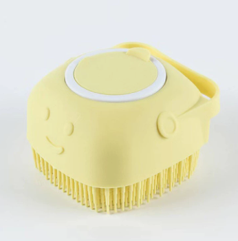 Silicone pet bath massage brush with shampoo dispenser for dogs and cats - view 8