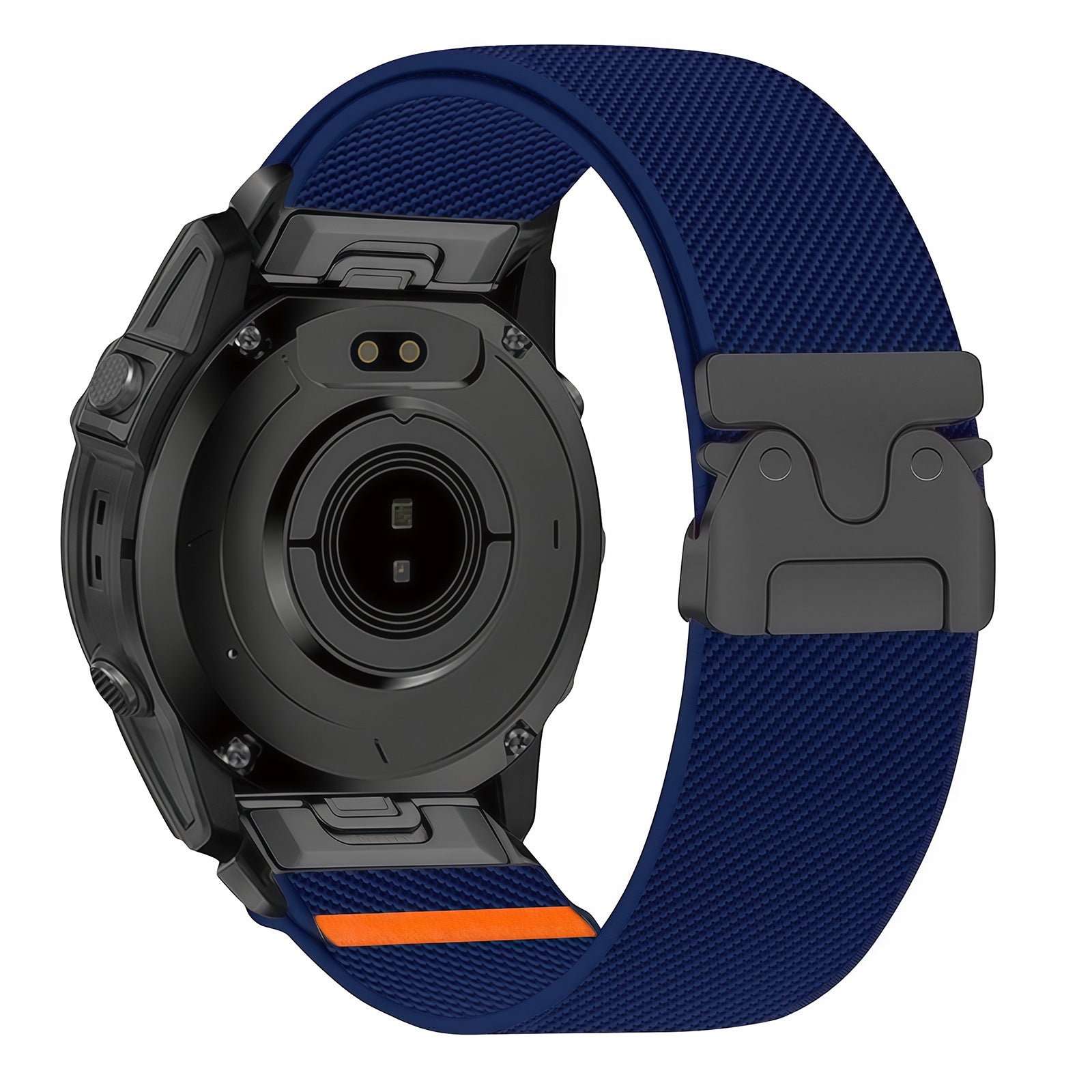 Quick-release nylon elastic watch strap – buckle closure detail