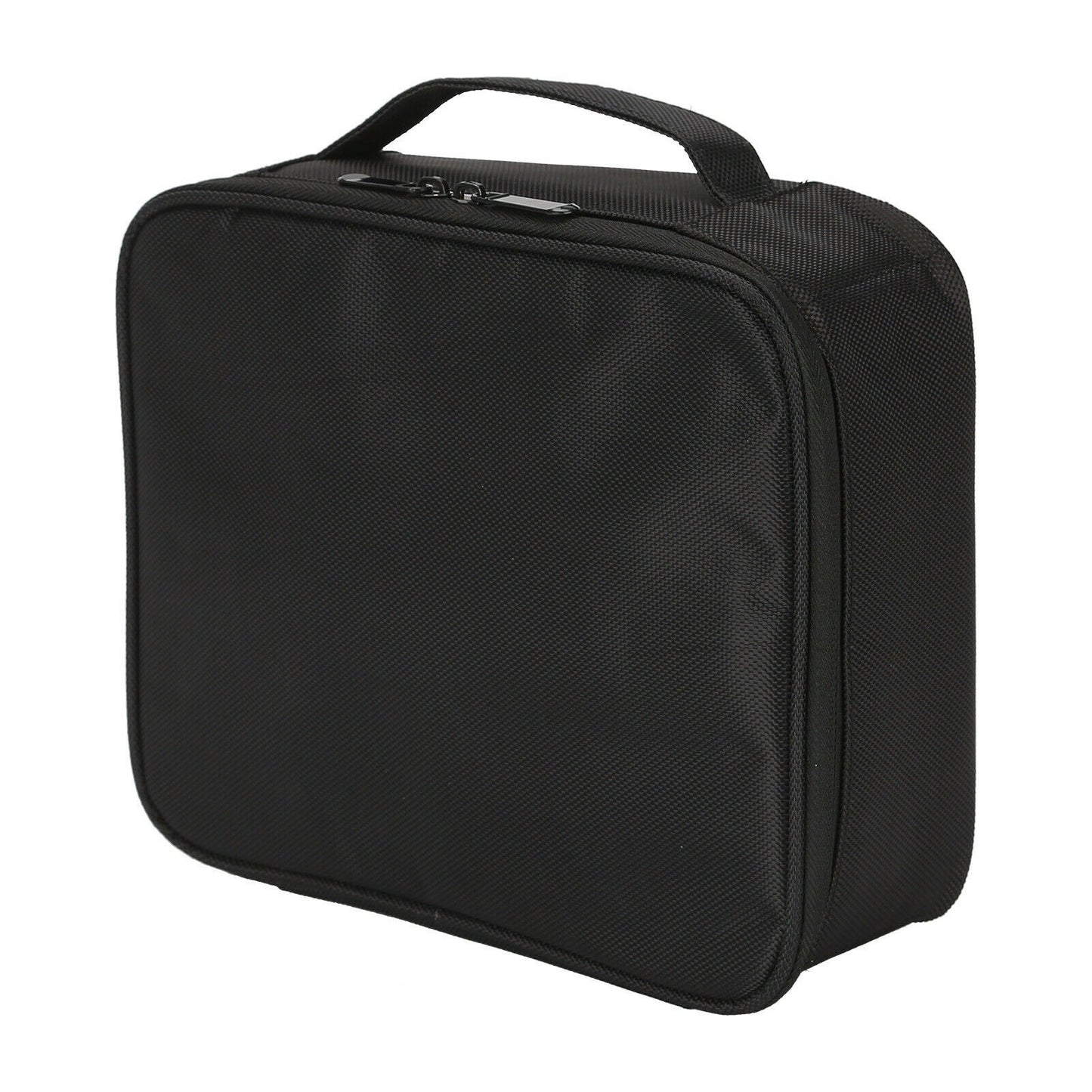 Travel toiletry bag hanging in bathroom