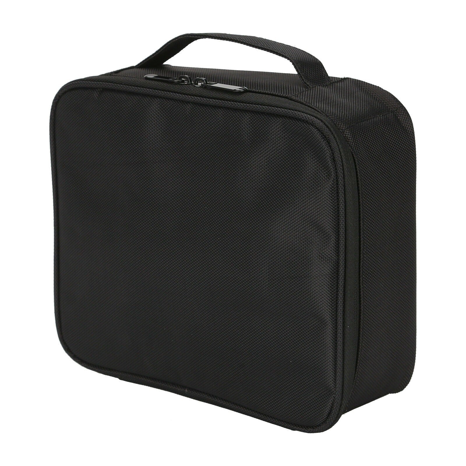 Travel toiletry bag hanging in bathroom