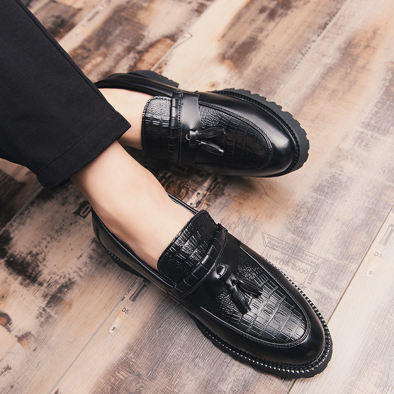 Dress shoes shown in black colorway