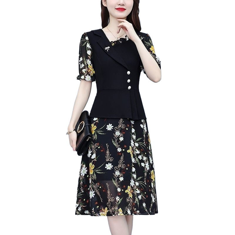 silk dress floral print close-up