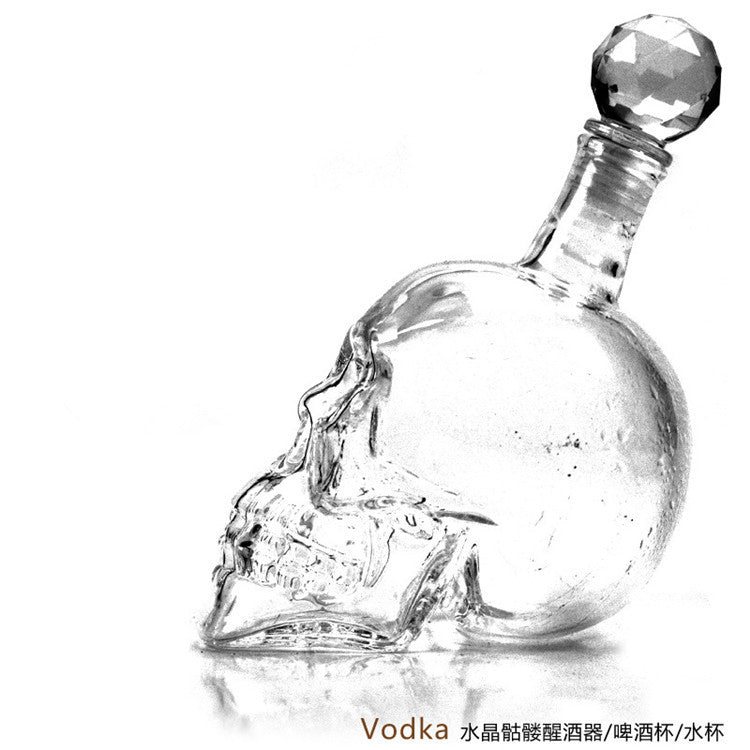 Skull decanter bottle detail of skull design