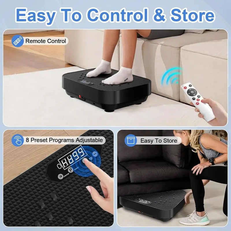 Vibration plate surface texture and massage points