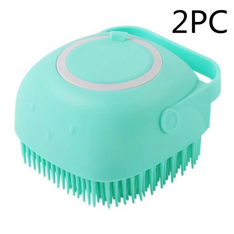 Silicone pet bath massage brush with shampoo dispenser for dogs and cats - view 10
