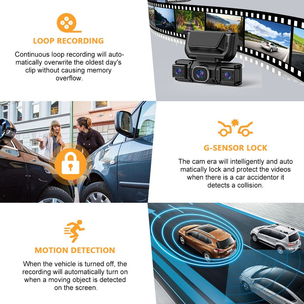 4-channel WiFi dash cam - interior camera