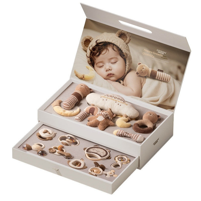 Plush baby rattle toy set for sensory play – product photo 3