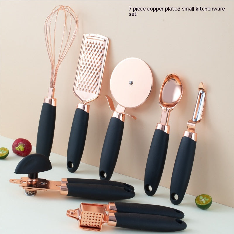 Copper-Plated Kitchen Peeler & Gadget Set with Storage Rack - product photo 6 of 8
