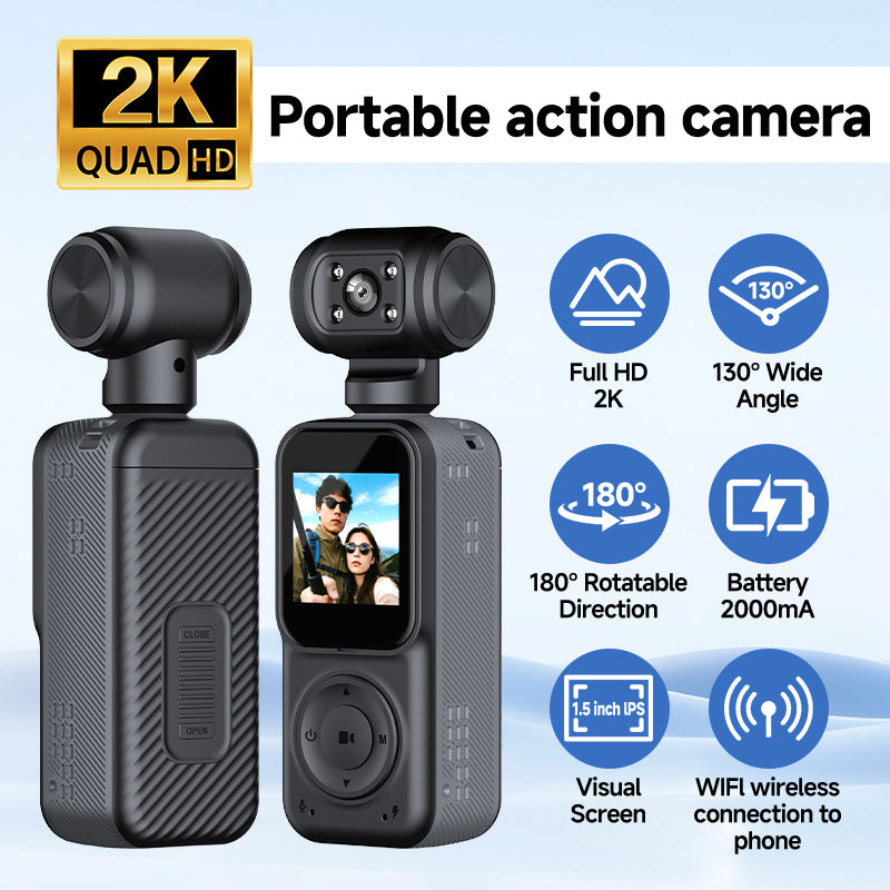 Dual-Lens 2K Action Camera – Handheld Sports & Cycling Recorder – photo 6 of 6