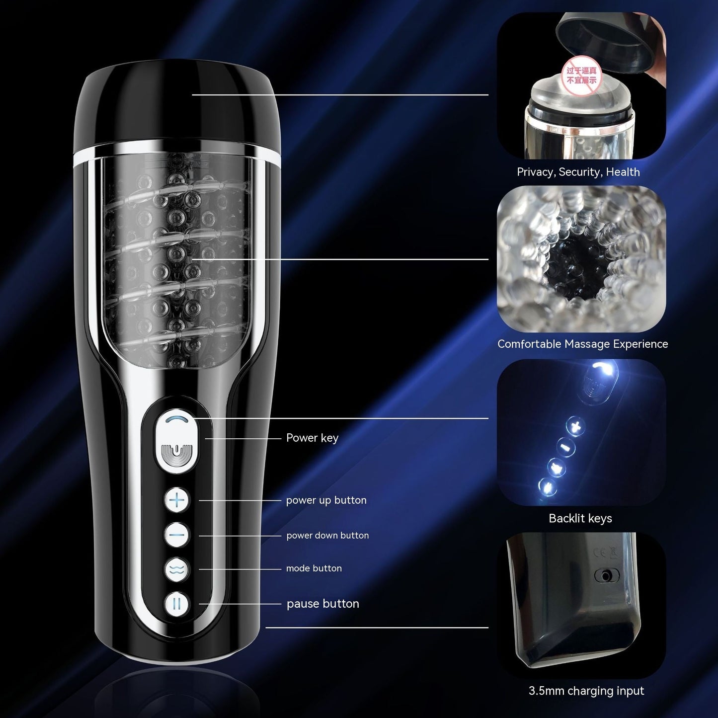 Massager control button detail