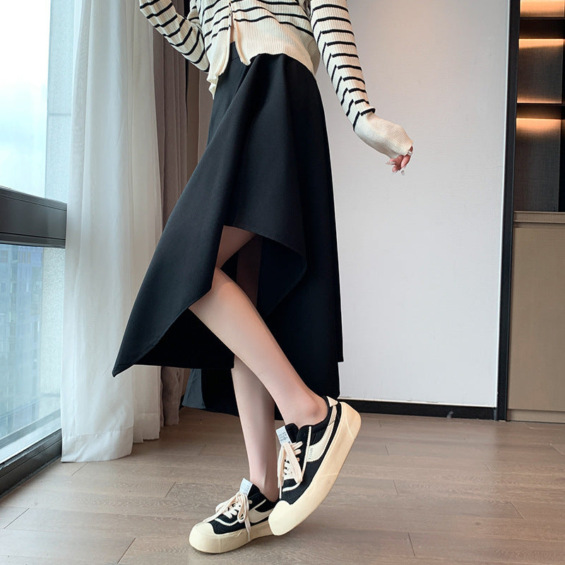 Asymmetrical midi skirt - back view