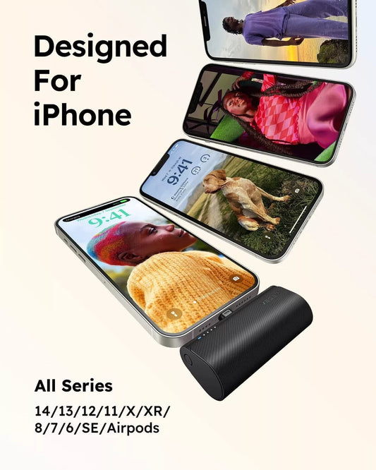 Power bank shown charging two devices