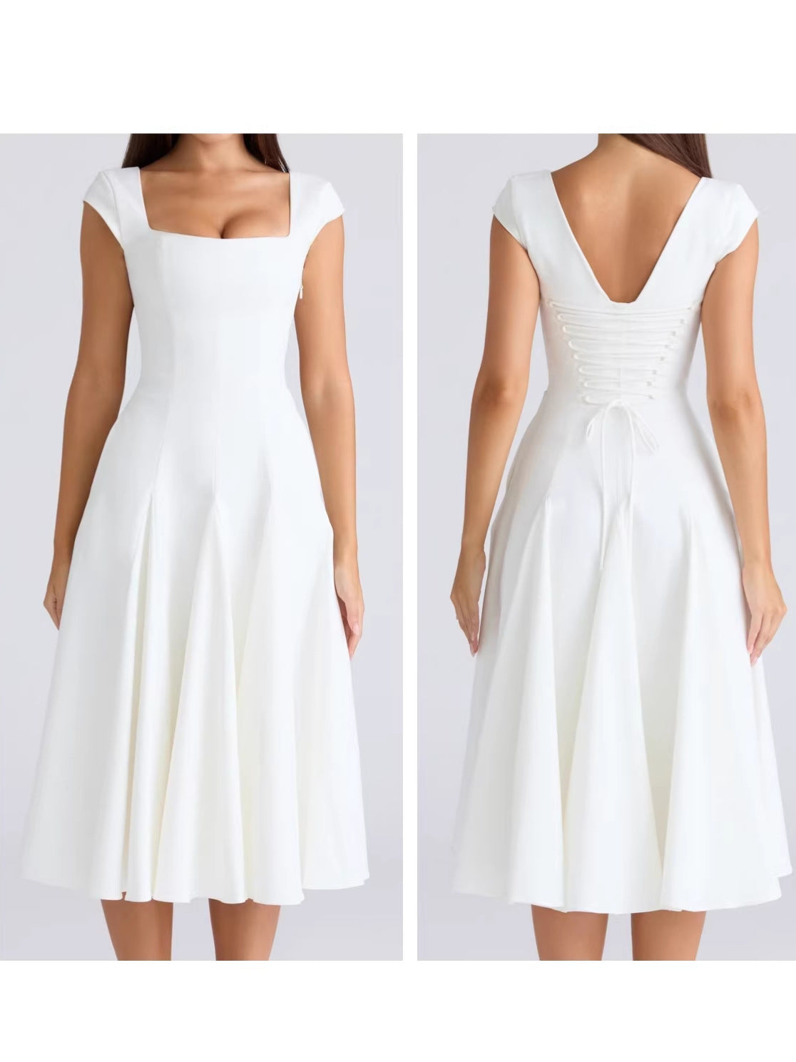 A-line dress - waistline detail