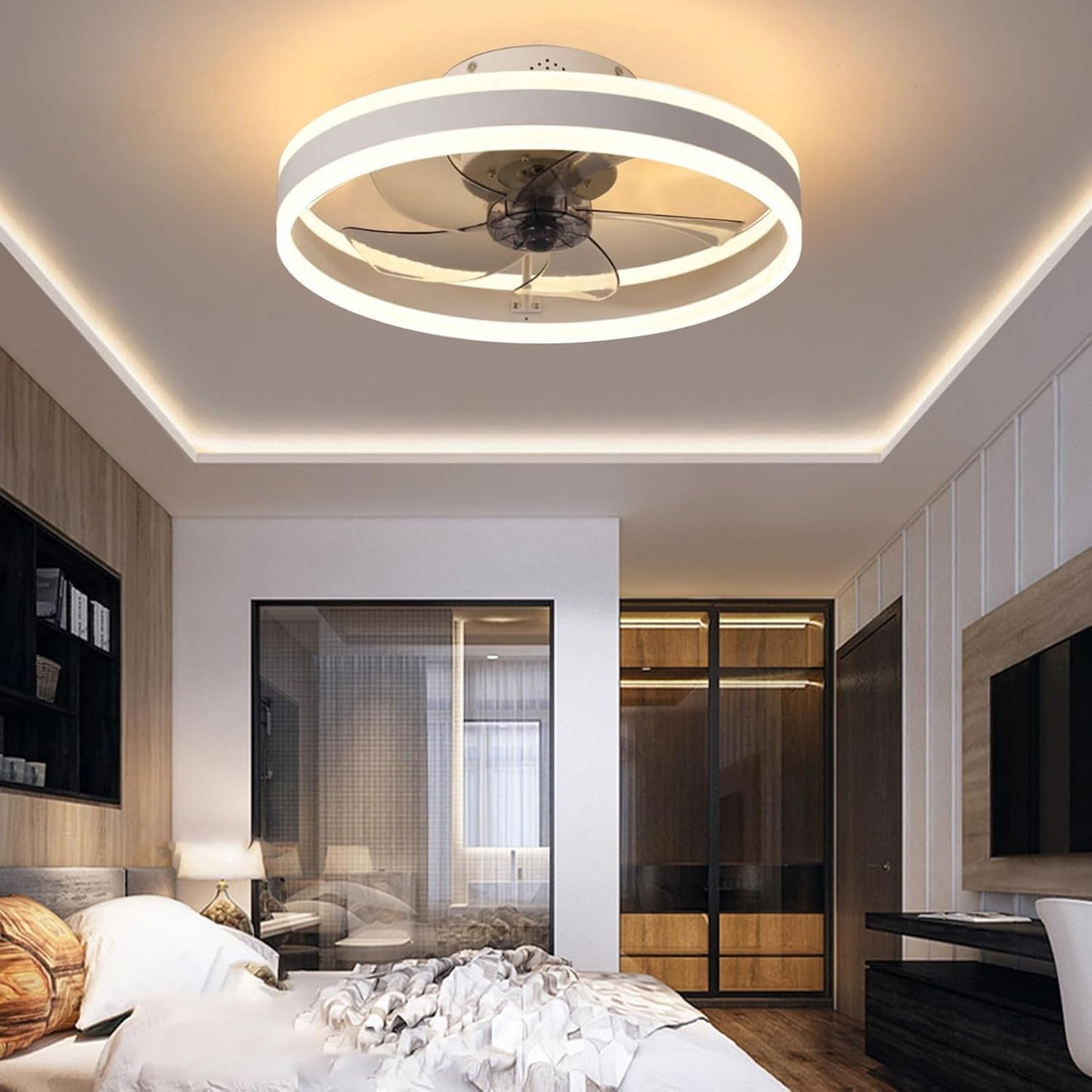Large LED Ceiling Fan with Lighting – Adjustable 6-Speed Remote Control - product photo 7 of 8