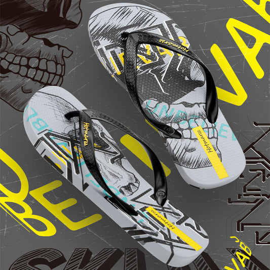 Men's Graffiti Print Non-Slip Beach Flip Flops - main product photo