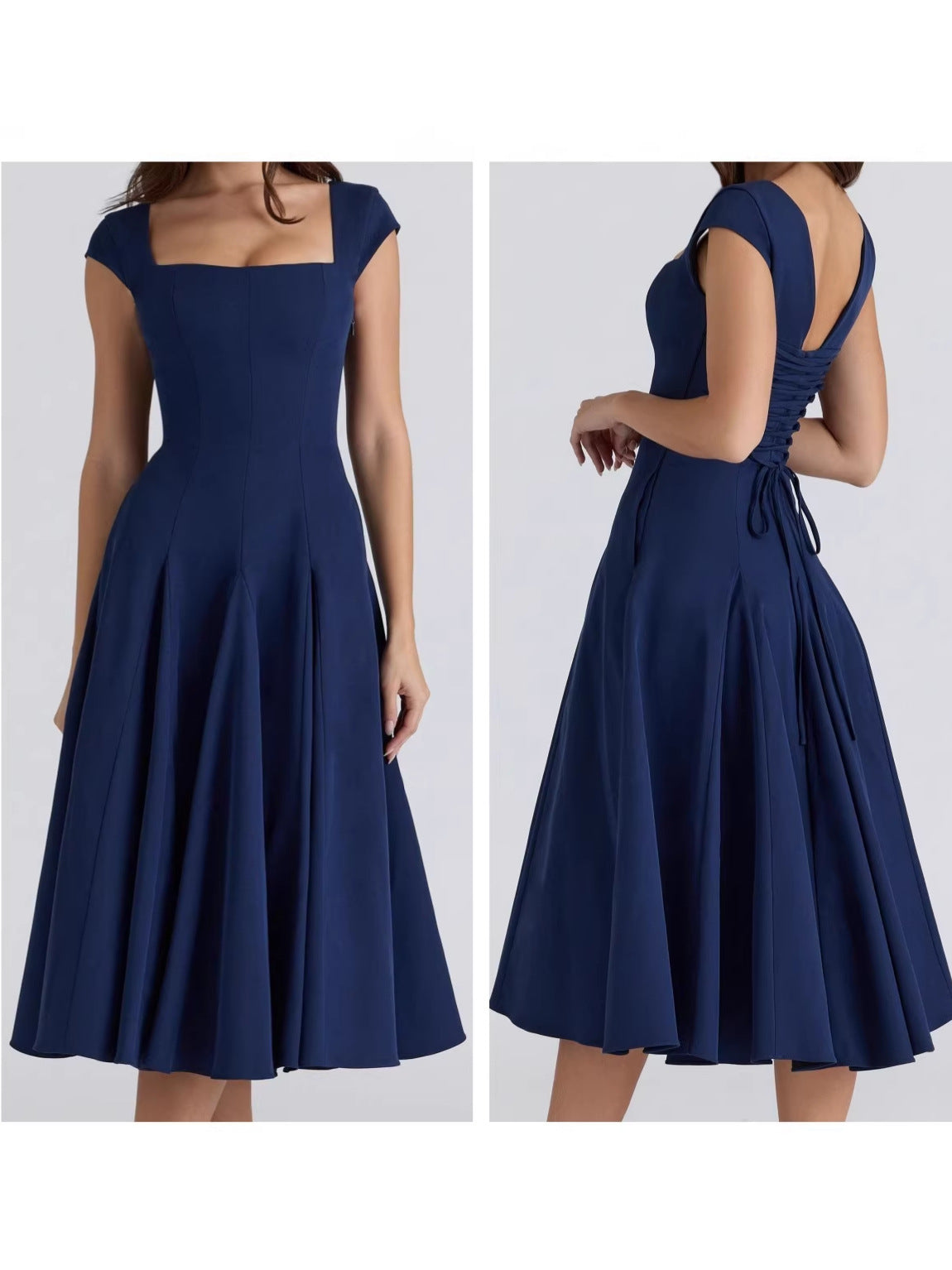 Elegant midi dress - back-strap detail