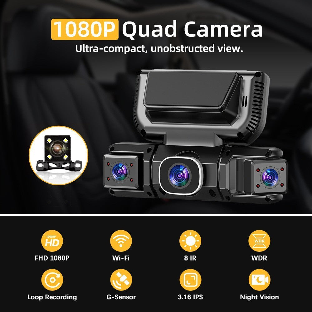 4-channel WiFi dash cam - display screen