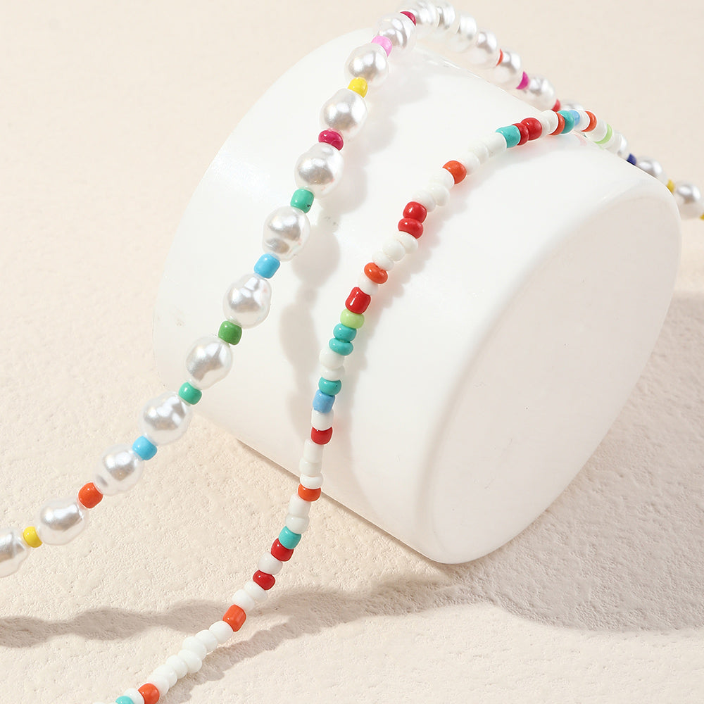 Minimalist Pearl Geometric Clavicle Chain Necklace - product photo 5 of 8