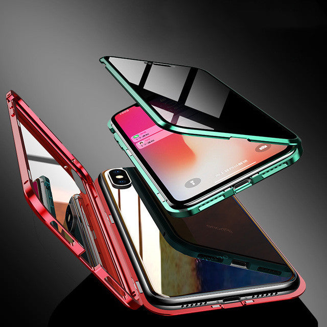 Magnetic privacy phone case for iPhone, flip style