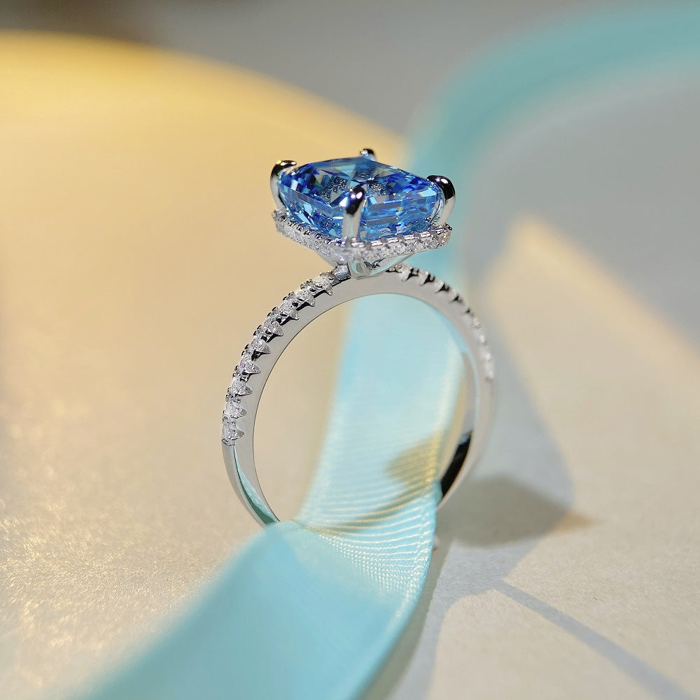 S925 Sterling Silver Ring for Women | Multicolor CZ Statement Ring - product photo 8 of 9