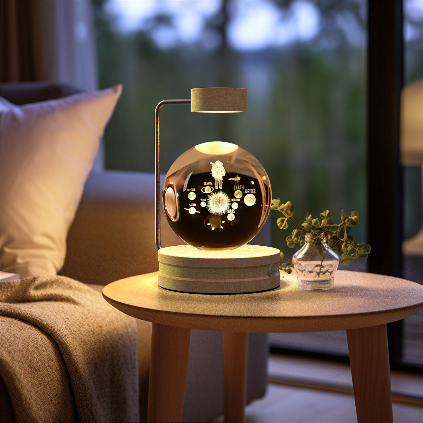 3D crystal night light with wood base, design option 14 of 51