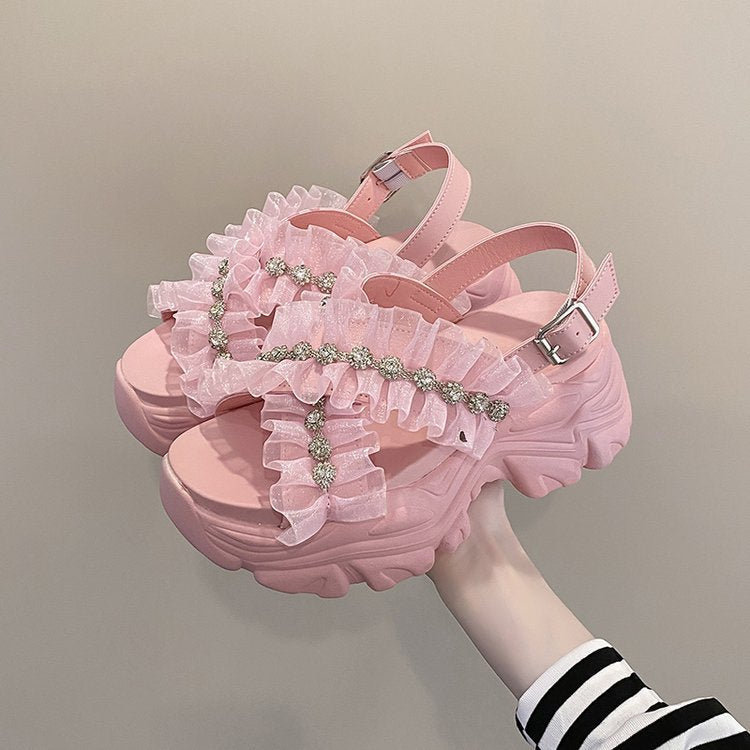 Rhinestone Platform Sports Sandals - photo 1