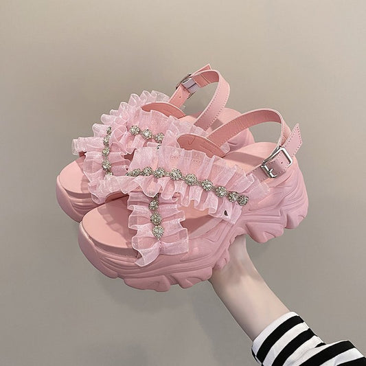 Rhinestone Platform Sports Sandals - photo 1