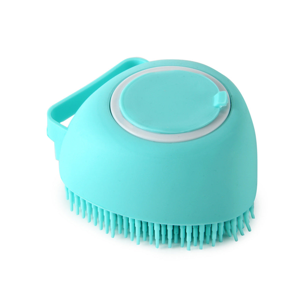 Silicone pet bath massage brush with shampoo dispenser for dogs and cats - view 5