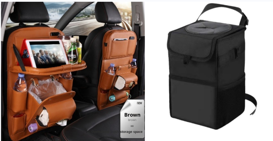 PU Leather Car Storage Bag – Multifunction Seat Back Hanging Organizer - product photo 17 of 25