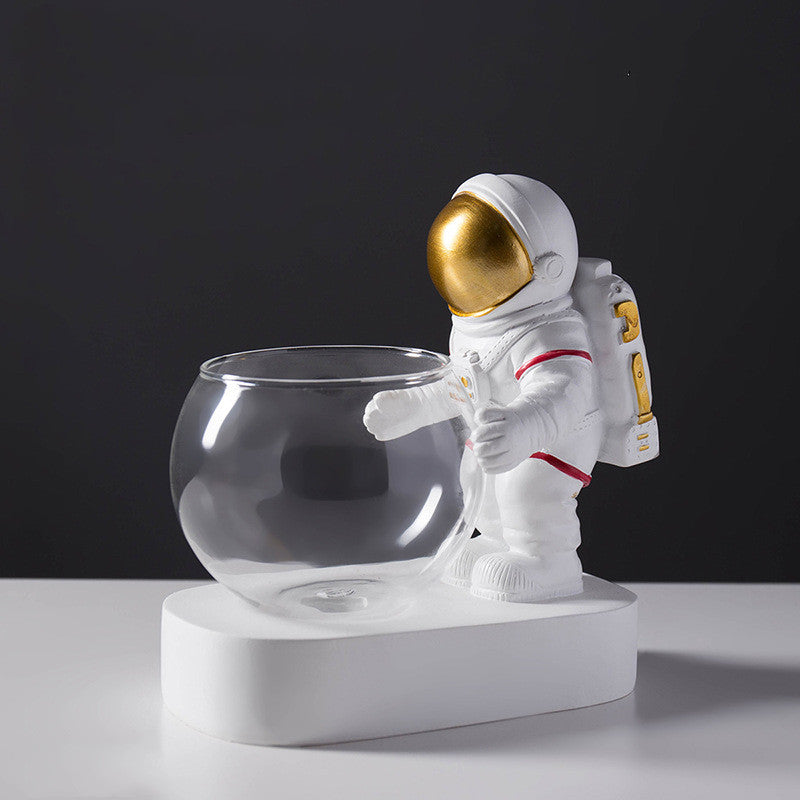 Astronaut glass vase, close-up detail