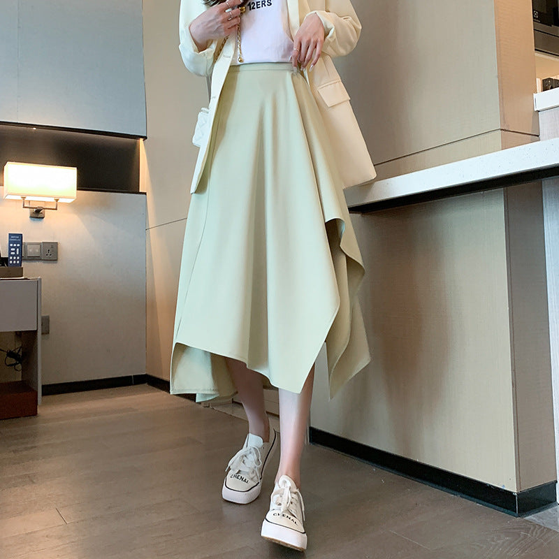 Asymmetrical midi skirt - color options