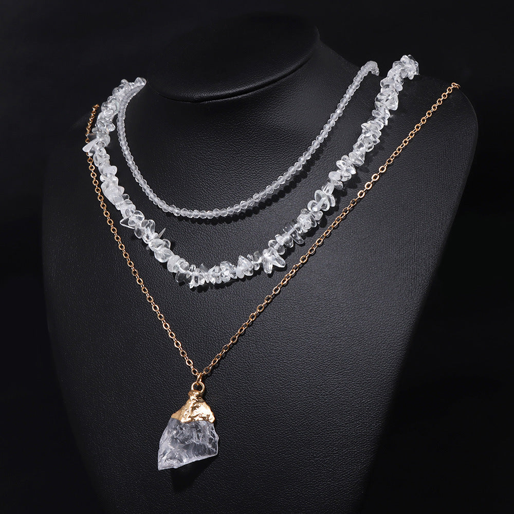 Natural Stone Bead Necklace – Retro Style Statement Necklace - product photo 5 of 8