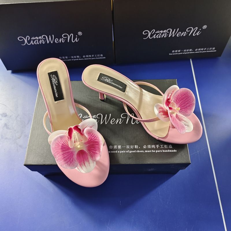 Flower Accent High Heel Slippers - photo 5