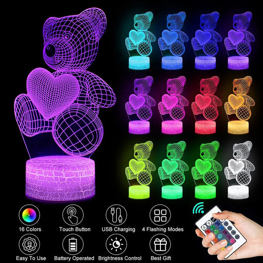 3D acrylic LED night light USB neon lamp - photo 1 of 13