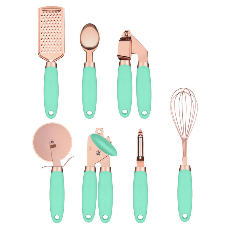 Copper-Plated Kitchen Peeler & Gadget Set with Storage Rack - product photo 2 of 8