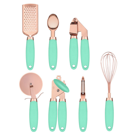 Copper-Plated Kitchen Peeler & Gadget Set with Storage Rack - product photo 2 of 8