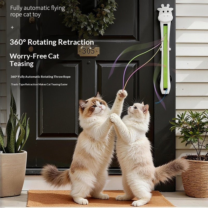 Wall-Mounted Electronic Cat Toy – Rechargeable Interactive Flying Rope - product photo 6 of 7