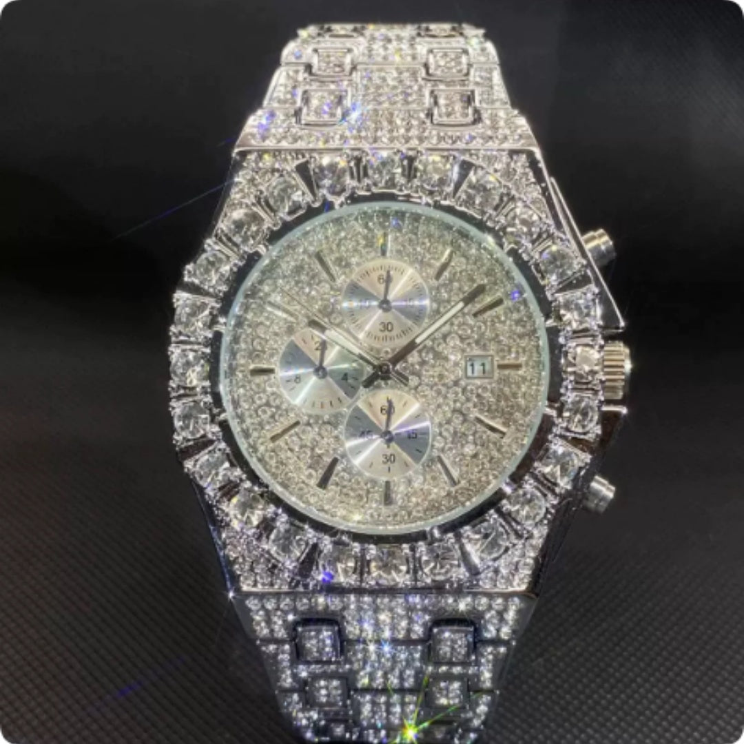 Rhinestone accent watch - strap detail