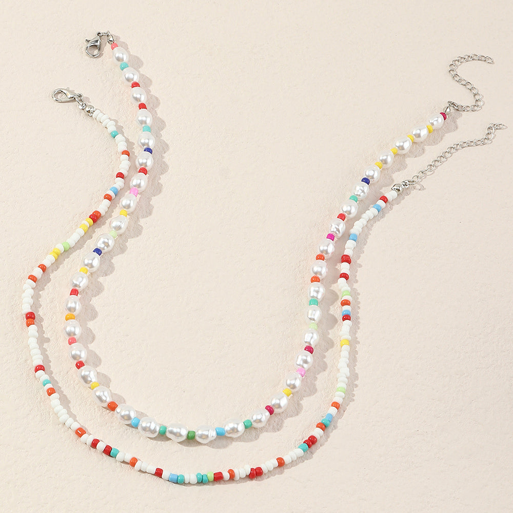 Minimalist Pearl Geometric Clavicle Chain Necklace - product photo 8 of 8