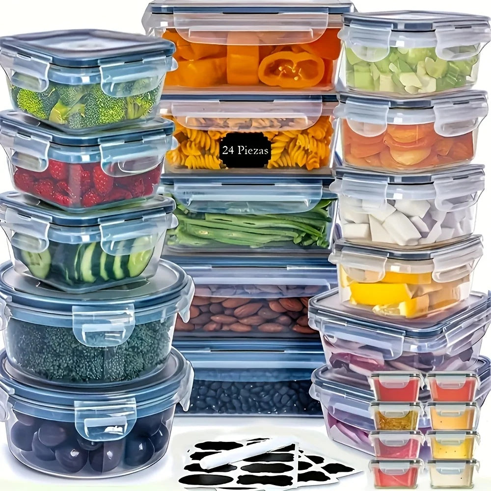 48-Piece BPA-Free Food Storage Container Set with Airtight Lids & Labels - product photo 1 of 9