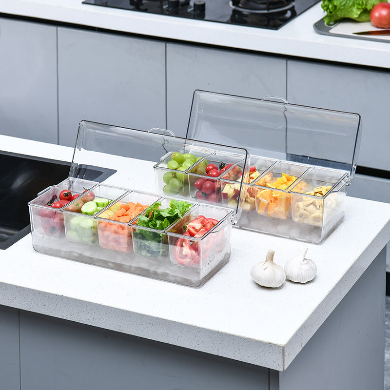5-compartment food storage container layout