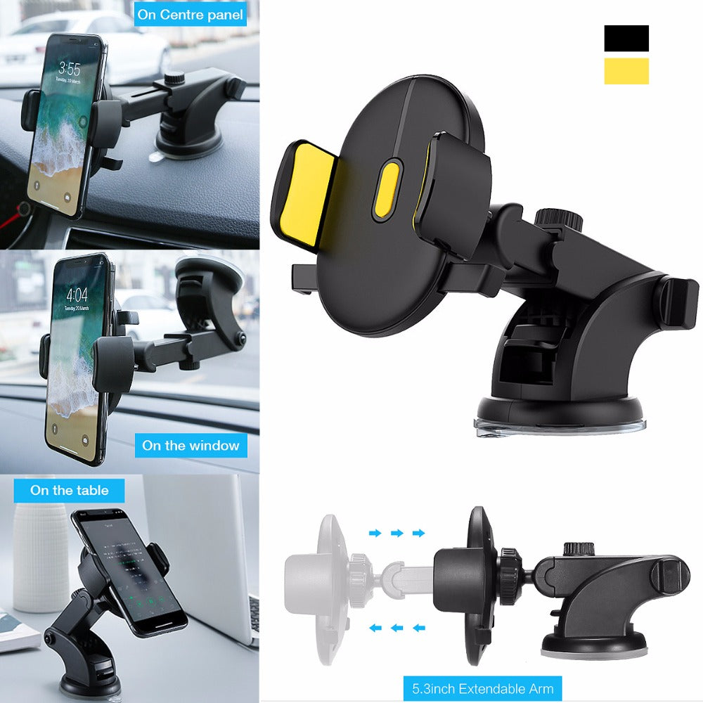 Car Phone Holder – Telescopic Dashboard Suction Cup Mount - product photo 1 of 5